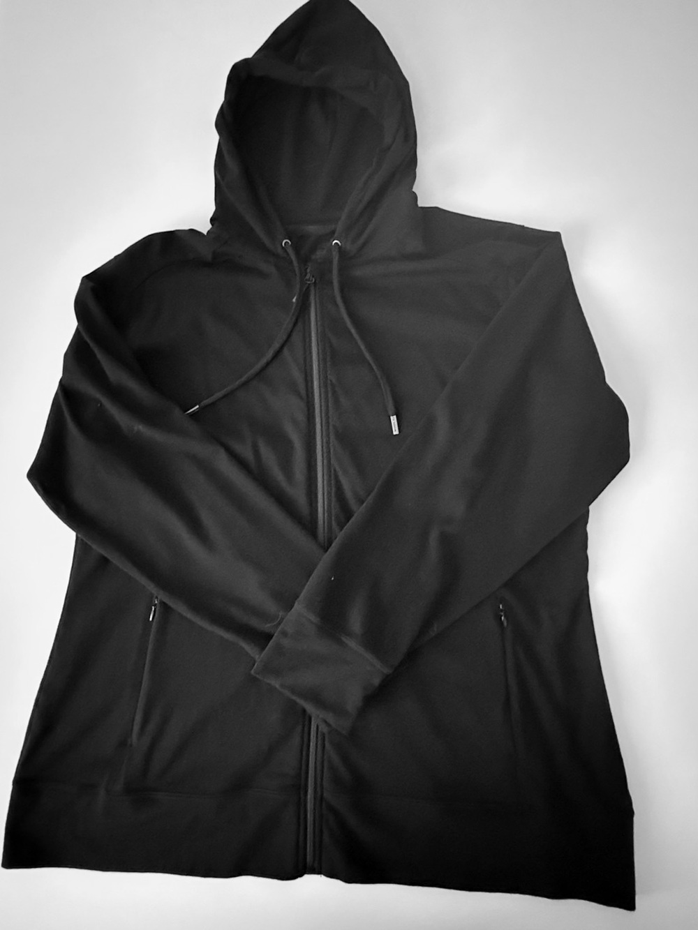 Woolx Ryann Women's Black Hoodie 1X Sweatshirt Full zip Merino Wool blend Hooded